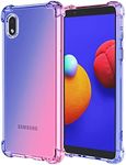 OEURVQO for Galaxy A01 core Case M01 core Case Clear Cute Gradient Colorful Design Slim Phone Case Soft TPU Cover Shockproof Bumper Anti-Scratch Protective for Samsung Galaxy A01 core (Blue Pink)