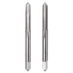 sourcing map 2pcs Metric Hand Tap Set, M5 x 0.8 Taper/Plug Thread Screw Taps, High Speed Steel Hand Threading Tapping Tool Kit