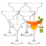 Suwimut Set of 6 Unbreakable Stemmed Glasses, 10oz Plastic Glasses Shatterproof Drinking Cups for Red or White Wine, Cocktail, Martini, Brandy, Great Holiday Wedding Gift