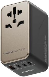 MOMAX Universal Travel Adapter, 3 USB C & 1 USB A, Worldwide Travel Plug Adapter, All-in-One Worldwide Wall Charger for USA European UK AUS (Type C/G/A/I)