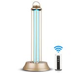 Air Purifier to Sterilization Lamp UVC Anti-Bacterial Rate 100% Portable Ozone UV-C Sanitizer Disinfect Light Ultraviolet Germicidal Lamp(60W with Remote Control) UVC