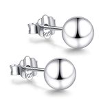 925 Sterling Silver Ball Stud Earrings 3mm-10mm Options, Simple Polished Ball Studs Hypoallergenic Jewellery (4mm)