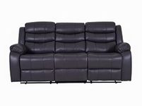 Dante Furniture Roma 3 Seater Leather Recliner Sofa (Grey)