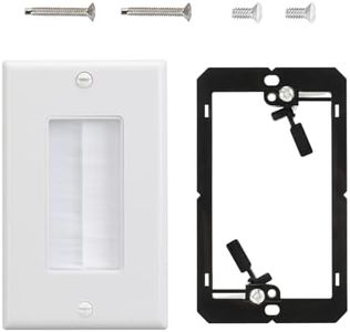 XGGYA 12 Packs Low Voltage Brush Wall Plate Wall Pass Through for Wire,1 Gang Wall Plates with Brackets,Cable Pass Through,Low Voltage Wall Plates for Cable Hider Wall