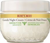 Burt's Bees Sensitive Hydrating Night Face Cream Face Moisturizer for Sensitive Skin with Aloe and Rice Milk, 98.9% Natural Origin, Developed with Dermatologists, 50g