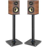 Rfiver Upgraded 45° Swivel Speaker Stands Pair for Surround Sound, Heavy Duty 28 Inch Bookshelf Speaker Stand Each Holds 22lbs Large Speaker, Floor Speaker Stand Built-in Cable Management, 1 Pair