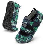 JOINFREE Men Water Shoes for Swimming Beach Quick Drying Aqua Socks Women Adjustable Barefoot Shoes Greenleaf 8.5-9.5 Women/ 7-7.5 Men