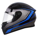 Zorax Falcon Blue/Black/Silver M (57-58cm) Full Face Motorbike Helmet ECE 22.05 Approved