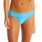 Jessica Simpson Women's Standard Side Shirred Bikini Bottom, Blue, X-Large, Blue, X-Large