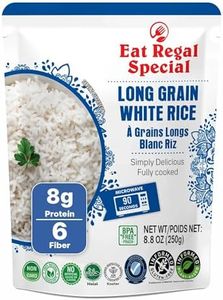 Eat Regal Long Grain White Rice Pack of 6, 8.8 Ounce, Ready to Eat in 90 Sec |100% Natural Ingredients| Pre Cooked | Microwavable | Side Dish