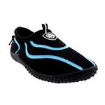 Aqua Shield Womens Beach Pool Sea Swimming Toggle Slip On Aqua Water Socks Surf Shoes, 5 UK, Black Blue