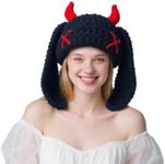 Knit Beanie Hats Cute Bunny Long Ears Funny Hat Winter Cap Warm Knit Rabbit Crochet Skull Cap Outdoor Slouchy Hat ski hat