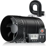 4 Inch Inline Duct Fan with Humidity Sensor and Remote, 4'' Duct 16FT with 2 Duct Clamps, Upgraded 6 Speed Timer Humidity & Temperature, Low Noise HVAC Ventilation Fan in Basement Bathroom Workshop At