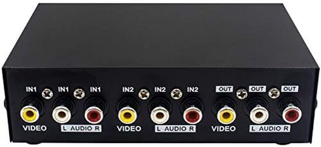 Duttek 2-Port AV Switch RCA Switcher 2 in 1 Out Composite Video L/R Audio Selector Box for DVD STB Game Consoles