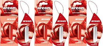 AREON Liquid Car Air Freshener Anti Tobacco Perfume Hanging Pendant Long Lasting Home 3D 5 ml Multi Pack Set of 3