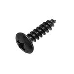 Oneyijun 20 Pcs M5 x 16mm Self Tapping Wood Screws Carbon Steel Mushroom Round Flanged Head Fasteners Drilling Screw Black