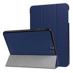 SATURCASE Case for Samsung Galaxy Tab S3 9.7 SM-T820 T825, PU Leather Flip Foldable Folio Stand Protective Tablet Cover (Dark Blue)