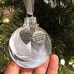 Clear Christmas Memorial Ornament Feather Ball, A Piece of My Heart is in Heaven, Christmas Tree Memorial Hanging Pendant Gift for Mom, Dad, Son, Daughter,Sister, Brother, Grandma, Grandpa 2.4''/60 mm