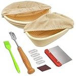 Bread Proofing Basket Set, 9 Inch Round & 10 Inch Oval Bread Baskets, Artisan Bread Kit, Bakers Gifts, Bread Baskets Proofing Set for Bread Making Baking Fermentation