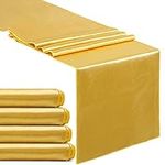 Set of 5 Satin Table Runners Gold 1