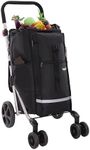 Hoppa 74L Lightweight Foldable Shopping Trolley on – Hard-Wearing Trolley Cart - Storage Trolly on – Sturdy 6 Wheels Collapsable Grocery Trolley Cart on Wheels (ST101-26)