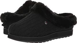 Skechers Women's Keepsakes - Ice Angel Low Top Slippers, Black Black Cable Knit Sweater Faux Fur Trim Bbk, 6 UK