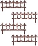 Esschert Design Finial Garden Fence, Rust, 14" H, Pack of 4