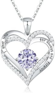 CDE Collares Mujer Corazón de Plata 925 Collares Colgante de Mujer Birthstone Junio Collars de Mujer, con Caja Regalo, Joyas Mujer Regalo Cumpleaños Aniversario para Esposa Madre Mama Novia Niña