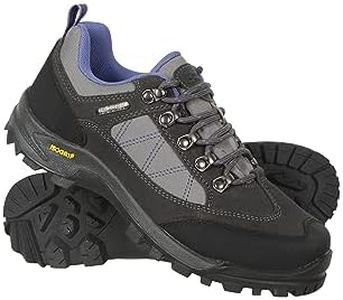Mountain Warehouse Storm Womens Waterproof IsoGrip Shoes - Waterproof Ladies Rain Boots, Breathable, Suede Upper Hiking Shoes, EVA Cushion, Ripstop -Footwear for Walking Gray Size 10 AU (41 EU)