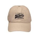 CafePress Funny 80Th Birthday Cap Adjustable Baseball Cap, Khaki - Funny 80th Birthday Cap, One Size