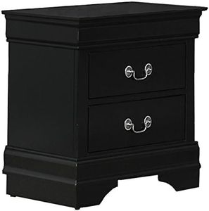 Homelegance Quincy 2-Drawer Nightstand, Black, One Size (2147BK-4)