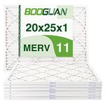 BOOGUAN 20X25X1 MERV11 Pleated AC Furnace Air Filter 6 Count (Pack of 1)