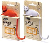 Monkey Business Ginger The Cat Tail Hook for Computer Screen, Desk Headphone Hanger Organizer Decorative Hooks, Adhesive Hook for Hanging Keys Cables Hats and Computer Accessories (Orange+White)