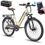 [ Official F26 PRO E Bike with APP Electric Bicycle for Adults 26 inch, Men's Electric City Bicycle, Electric Bikes Mountain 250W Motor with Removable 36V 14.5Ah Battery, Ladies Electric Bikes