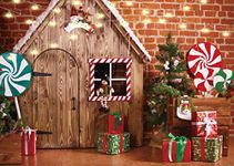 LTLYH 7X5ft Christmas Photo Backdrop Christmas Wooden House Candy Tree Photoshoot Background for Kids Portrait Photo Studio Booth Photographer Props Backdrop 119