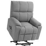 HOMCOM Power Lift Recliner Chair for Elderly, Corduroy Electric Recliner Chair with Wide Seat, Footrest, Side Pockets, Remote for Living Room, Quick Assembly, Grey