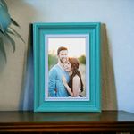 Art Street Premium 3D Table Top Photo Frame, Wooden Picture Frames For Home Décor, Office Desk, Bedroom & Living Room (Sea Green, Size 5x7 inch)