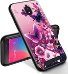 RYUITHDJP for Blu View 2 Phone Case 5.5" (B130DL) Butterflies Purple Design, Phone Case for Blu View 2 Case TPU Stylish Protective Cover