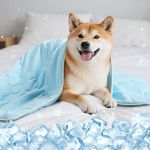 Tivray Premium Cooling Dog Blanket, Q-MAX>0.4 Cooling Blanket for Dogs, Washable Lightweight Summer Quilt for Pets and Humans, Self Cool Quilt for Cats, Cool Throw for Hot Sleepers, 30"×40", L, Blue