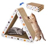 CATISM Cat Scratching Pad Triangle Cat Scratcher Foldable Cardboard Recyclable Cat House Splicing Cat Scratch Cardboard Triangle Scratcher Cat Toy Tunnel CAI