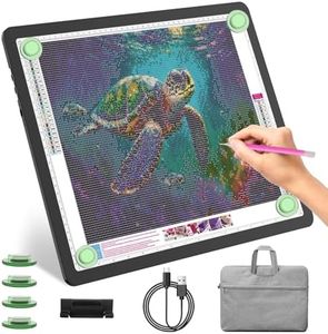 YINGWOND A3 Rechargeable Light Pad with Carry Bag,Diamond Art Light Board Built-in 4000mAh,Side Physical Buttons, Adjustable Brightness Wireless Light Box for Tracing Diamond Painting Artists