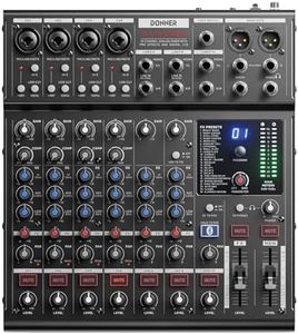 Donner DAM1000 10-Channel Analog DJ Audio Mixer Sound Board, with 4 Premium LAXY-PRE Microphone, 48V Phantom Power Preamps, BT 5.3, 48kHz 24Bit Sample Rate