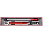 Teng Tools 2 Piece 1/2 Inch Drive 30-150 FT/LB (40-210Nm) Torque Wrench & 17 Inch Long Breaker Bar Tool Tray - TTX2493