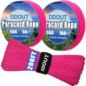 DDOUT 550 Paracord Rope 200ft, 4mm Thin Tactical Parachute Cord for Climbing, Camping, Tent, Clothsline, Survival Utility Rope, DIY Paracord Bracelet