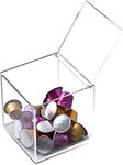 IHAYNER Coffee Pod Holder for Nespresso Capsules Vertuoline Tea Bag Organizer Clear Acrylic Dispenser