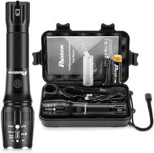 PHIXTON Rechargeable Flashlights High Lumens, USB C Chargeable LED Flashlight, Bright Strong Handheld Flash Lights, Long Lasting, Adjustable Focus, 5 Modes, for Emergencies Hiking Gift