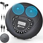 KLIM Speaker + Portable CD Player with Speakers + New Version + Walkman + Rechargeable Battery + Portable CD Player with Headphones + CD Player Portable + SD/TF Card + AUX + Ideal Car CD Player