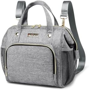 FHELAD Small Diaper Bag Tote Diaper Backpack Crossbody, Toddler Diaper Bags Waterproof Multi-Function Newborn Baby Stylish Mini Tote Maternity Bags Travel Backpacks with Insulated Pockets, Gray