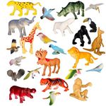 SUPER TOY 24 Pc Mini Wild Animal & Birds Realistic Action Figure Jungle Toys Playset for Kids Educational Return Gift for Boys & Girls