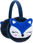 Qchomee Kids Cute Fox EarMuffs Boys Girls Cartoon Ear Warmer Plush Furry Ear Hamburg Windproof Headband Fashion Adjustable Christmas Birthday Gifts for Child